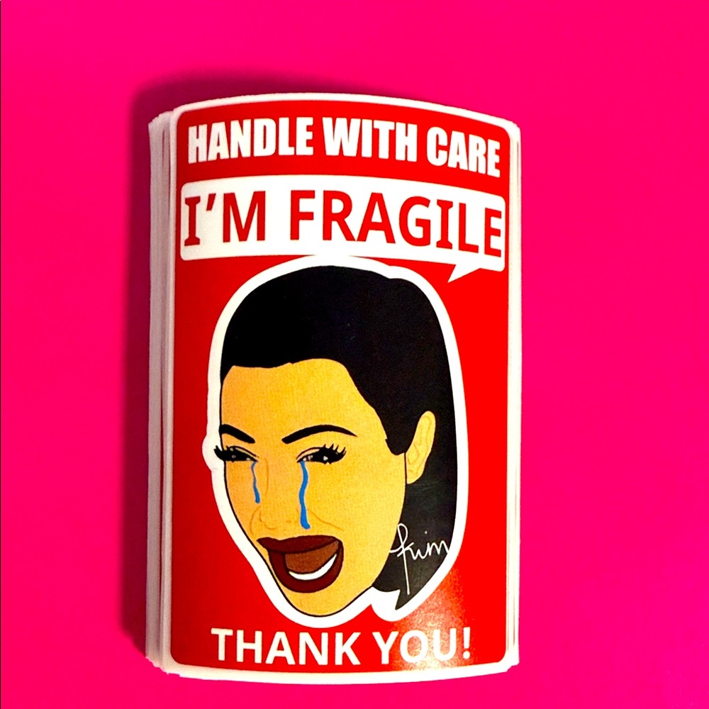 FRAGILE 20 KIM K CRYING STICKERS